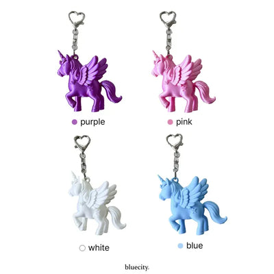 Silky Unicorn Heart Star Pendant Horse Bag Charm Keyring