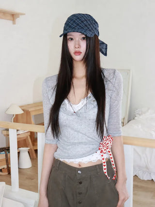 Bri Check Bandana Scarf Baseball Cap Hat