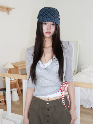 Bri Check Bandana Scarf Baseball Cap Hat