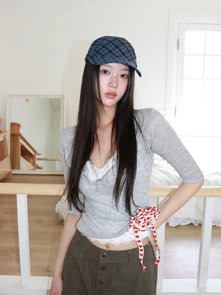Bri Check Bandana Scarf Baseball Cap Hat