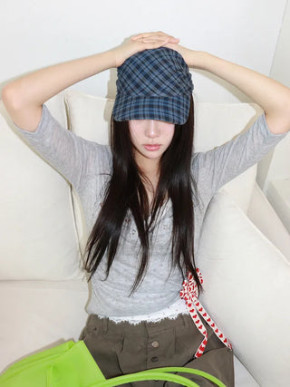 Bri Check Bandana Scarf Baseball Cap Hat