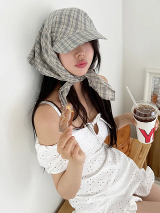 Bri Check Bandana Scarf Baseball Cap Hat
