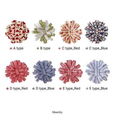 Kitsch Pattern Cotton Rosette Badge Keyring Brooch
