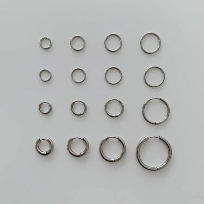One-Touch Segment Ring Earrings Piercing Collection 5 Types