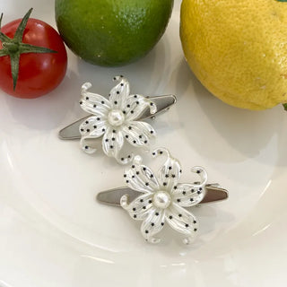 Pulse Star Dot Pearl Flower Metal Claw Hairpin