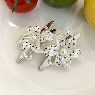 Pulse Star Dot Pearl Flower Metal Claw Hairpin