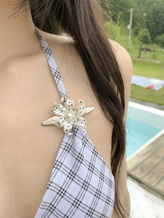 Pulse Star Dot Pearl Flower Metal Claw Hairpin