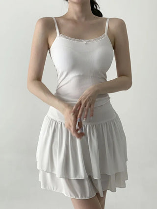 Lace Layered Pattern See-through Built-in Cup Sleeveless Bralette Sleeveless Top Collection