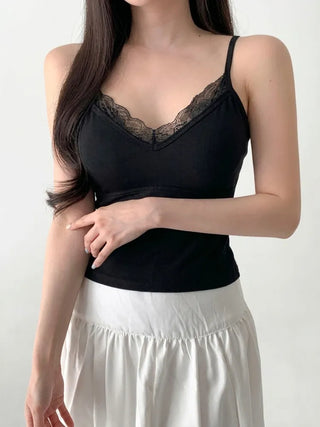 Lace Layered Pattern See-through Built-in Cup Sleeveless Bralette Sleeveless Top Collection