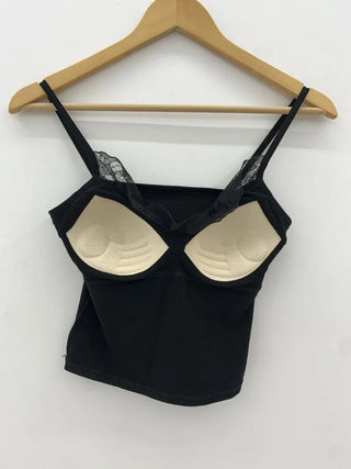 Lace Layered Pattern See-through Built-in Cup Sleeveless Bralette Sleeveless Top Collection