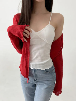 Lace Layered Pattern See-through Built-in Cup Sleeveless Bralette Sleeveless Top Collection