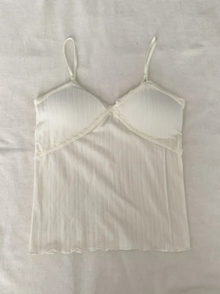 Lace Layered Pattern See-through Built-in Cup Sleeveless Bralette Sleeveless Top Collection