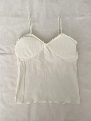 Lace Layered Pattern See-through Built-in Cup Sleeveless Bralette Sleeveless Top Collection