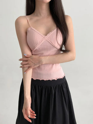 Lace Layered Pattern See-through Built-in Cup Sleeveless Bralette Sleeveless Top Collection