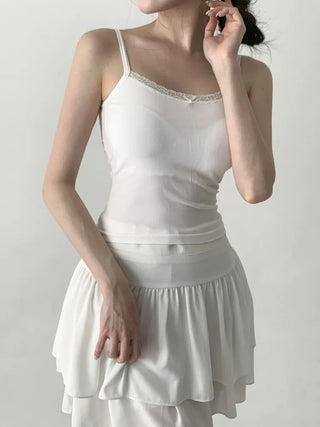 Lace Layered Pattern See-through Built-in Cup Sleeveless Bralette Sleeveless Top Collection