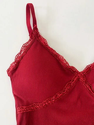 Lace Layered Pattern See-through Built-in Cup Sleeveless Bralette Sleeveless Top Collection
