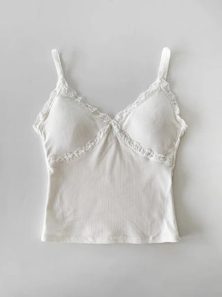 Lace Layered Pattern See-through Built-in Cup Sleeveless Bralette Sleeveless Top Collection