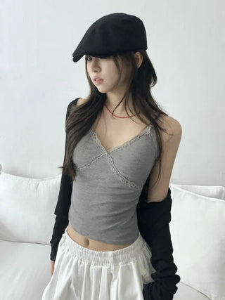 Lace Layered Pattern See-through Built-in Cup Sleeveless Bralette Sleeveless Top Collection