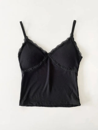 Lace Layered Pattern See-through Built-in Cup Sleeveless Bralette Sleeveless Top Collection