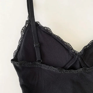 Lace Layered Pattern See-through Built-in Cup Sleeveless Bralette Sleeveless Top Collection