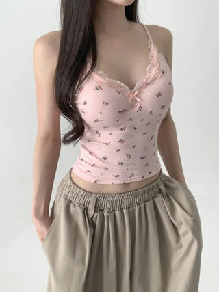 Lace Layered Pattern See-through Built-in Cup Sleeveless Bralette Sleeveless Top Collection