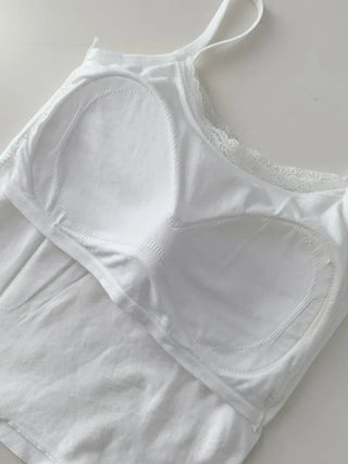 Lace Layered Pattern See-through Built-in Cup Sleeveless Bralette Sleeveless Top Collection