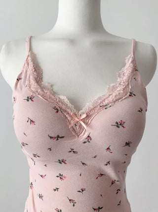 Lace Layered Pattern See-through Built-in Cup Sleeveless Bralette Sleeveless Top Collection