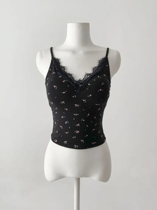 Lace Layered Pattern See-through Built-in Cup Sleeveless Bralette Sleeveless Top Collection