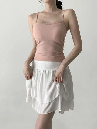 Lace Layered Pattern See-through Built-in Cup Sleeveless Bralette Sleeveless Top Collection