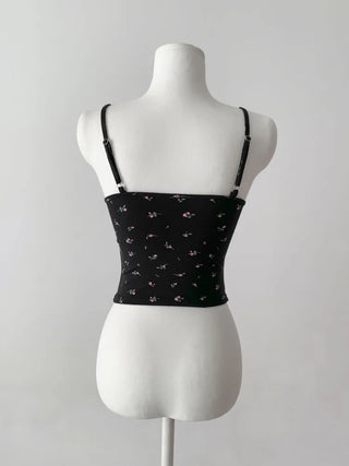 Lace Layered Pattern See-through Built-in Cup Sleeveless Bralette Sleeveless Top Collection