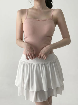 Lace Layered Pattern See-through Built-in Cup Sleeveless Bralette Sleeveless Top Collection