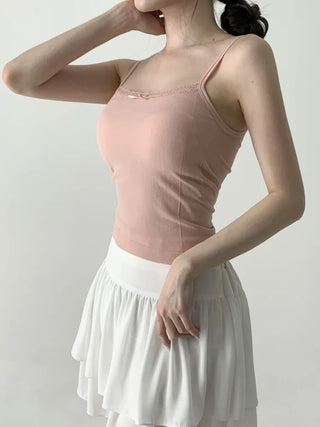 Lace Layered Pattern See-through Built-in Cup Sleeveless Bralette Sleeveless Top Collection