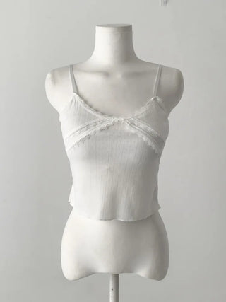 Lace Layered Pattern See-through Built-in Cup Sleeveless Bralette Sleeveless Top Collection