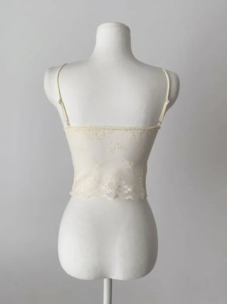 Lace Layered Pattern See-through Built-in Cup Sleeveless Bralette Sleeveless Top Collection