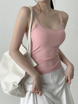 Lace Layered Pattern See-through Built-in Cup Sleeveless Bralette Sleeveless Top Collection