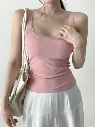 Lace Layered Pattern See-through Built-in Cup Sleeveless Bralette Sleeveless Top Collection