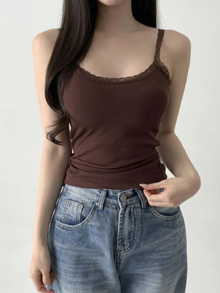 Lace Layered Pattern See-through Built-in Cup Sleeveless Bralette Sleeveless Top Collection