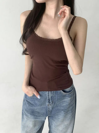 Lace Layered Pattern See-through Built-in Cup Sleeveless Bralette Sleeveless Top Collection