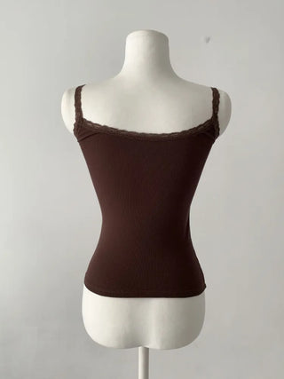Lace Layered Pattern See-through Built-in Cup Sleeveless Bralette Sleeveless Top Collection