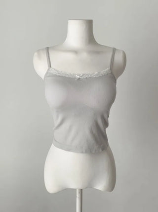 Lace Layered Pattern See-through Built-in Cup Sleeveless Bralette Sleeveless Top Collection
