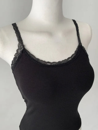 Lace Layered Pattern See-through Built-in Cup Sleeveless Bralette Sleeveless Top Collection