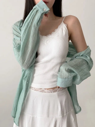 Lace Layered Pattern See-through Built-in Cup Sleeveless Bralette Sleeveless Top Collection