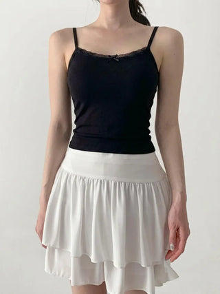 Lace Layered Pattern See-through Built-in Cup Sleeveless Bralette Sleeveless Top Collection