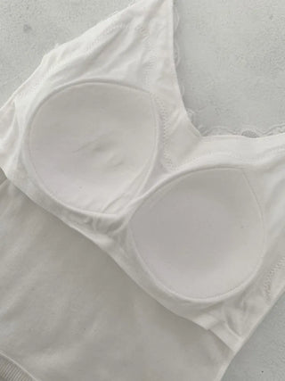 Lace Layered Pattern See-through Built-in Cup Sleeveless Bralette Sleeveless Top Collection