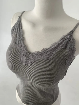 Lace Layered Pattern See-through Built-in Cup Sleeveless Bralette Sleeveless Top Collection