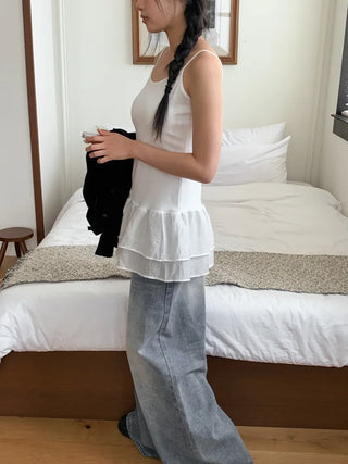 Lace Layered Pattern See-through Built-in Cup Sleeveless Bralette Sleeveless Top Collection
