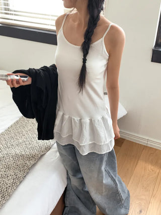 Lace Layered Pattern See-through Built-in Cup Sleeveless Bralette Sleeveless Top Collection