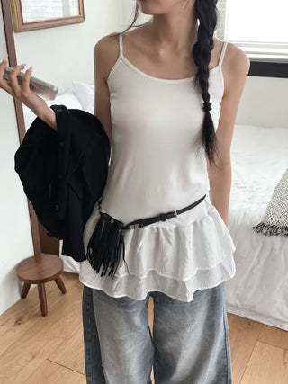 Lace Layered Pattern See-through Built-in Cup Sleeveless Bralette Sleeveless Top Collection