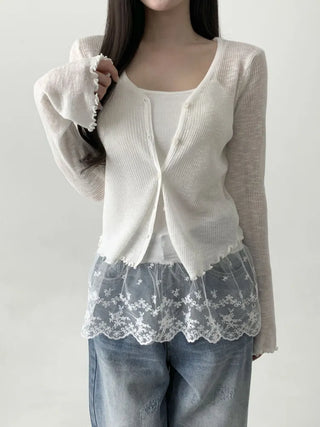 Lace Layered Pattern See-through Built-in Cup Sleeveless Bralette Sleeveless Top Collection