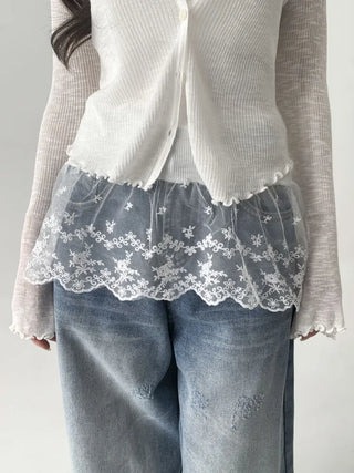 Lace Layered Pattern See-through Built-in Cup Sleeveless Bralette Sleeveless Top Collection